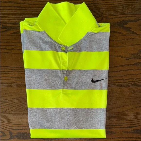 Like New Nike Neon Yellow and Gray Golf Polo Shirt - Picture 1 of 4